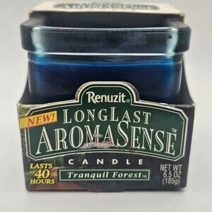NEW Renuzit LongLast Aromasense Tranquil Forest Candle 6.5oz 1996